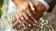 holding the bride's hand close up