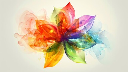 Wall Mural - abstract colorful flower design artistic floral background illustration