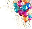 © Visual Craft - Colorful balloons and confetti isolated transparent png, celebration elements