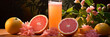 A refreshing and fruity glass of freshly squeezed grapefruit juice.