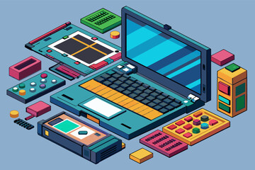 Poster - A modular laptop with swappable components for ultimate customization.