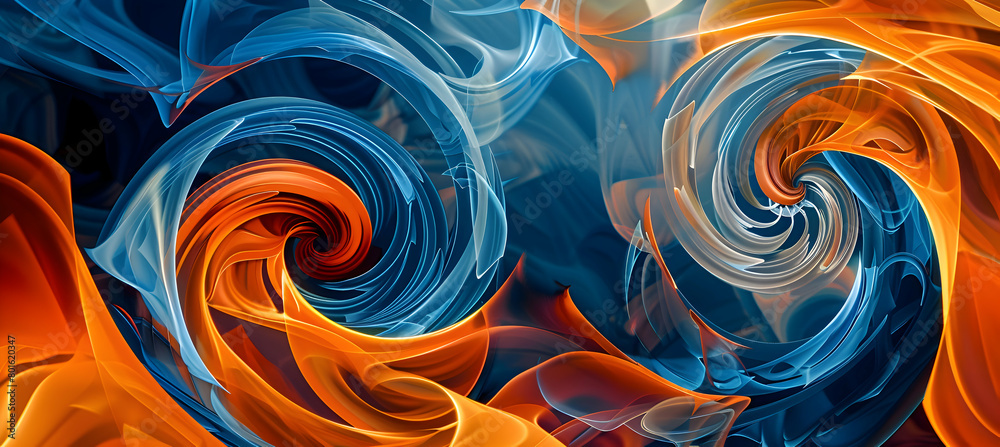 Artistic abstract design with swirling lines and angular patterns in a ...