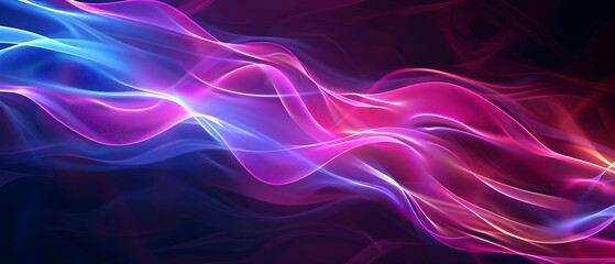 Poster - Abstract neon color texture background with smooth wavy lines, elegant and modern design for a presentation or banner, high resolution. 