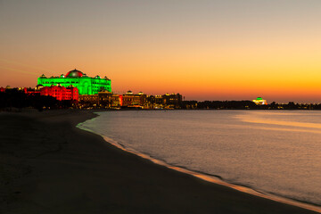 Wall Mural - Travel destination Abu Dhabi at sunset