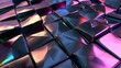 Modern 3D backdrop with moving holographic neon geometrical pattern—a blend of technology and art. Perfect for backgrounds, banners, wallpapers, posters, and covers.