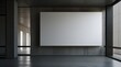 Empty Banner in Contemporary Concrete Interior, Interior Design Showcase, Advertising Campaign, Product Promotion

