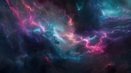 Wall Mural - captivating cosmic spectacle of vibrant nebula colors in deep space background