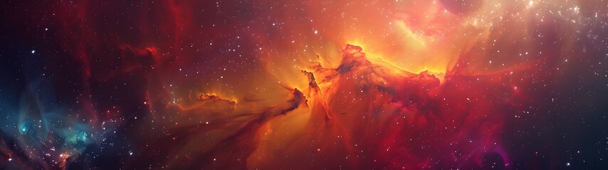 Wall Mural - stunning capture of a vibrant galaxy with swirling colors in space, wide banner