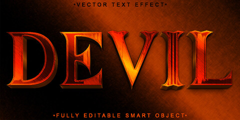 Poster - Horror Hell Devil Orange Darken Vector Fully Editable Smart Object Text Effect