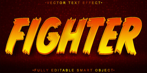 Poster - Orange Fighter Vector Fully Editable Smart Object Text Effect