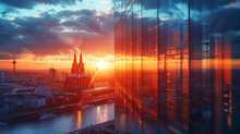 Elegant High-rise Office Building, Kölner Dom, Cologne City Skyline