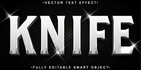 Poster - Silver Knife Vector Fully Editable Smart Object Text Effect