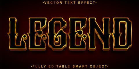 Poster - Shiny Dark Golden Legend Vector Fully Editable Smart Object Text Effect