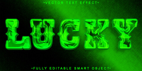 Wall Mural - Green Lucky Vector Fully Editable Smart Object Text Effect