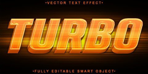 Poster - Orange Shiny Turbo Vector Fully Editable Smart Object Text Effect