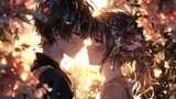 Fototapeta  - young anime boy and girl couple on a date