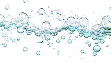 Bubbles in water transparent background