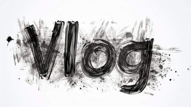 The word Vlog created in Charcoal Sketch.