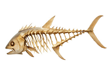 fish skeleton isolated on white background.