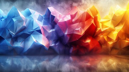 Fototapete - realistic colroful glamour abstract technology design wave featuring geometric shapes with realistic graphic shapes decoration in isolated elegant background, businsess background presentation  