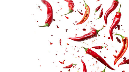 Falling bursting chili peppers 