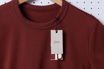 clothing tag, red apparel design