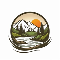 Wall Mural - natural wilderness logo design