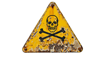 Danger sign with skull and cross bones