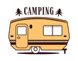 retro camper trailer caravan silhouette concept vintage  design illustration vector