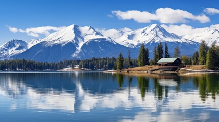 Wall Mural - lake in the mountains.