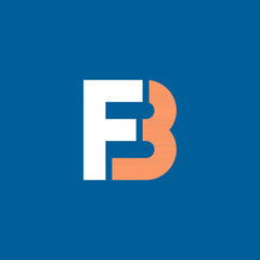 Canvas Print - BF FB letter logo vector