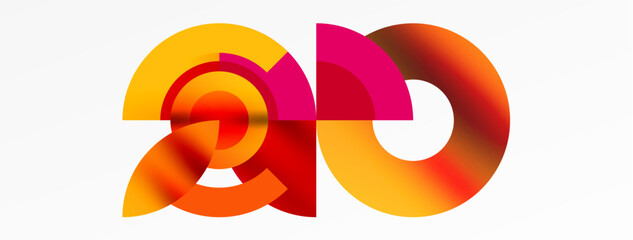 Aufkleber - a colorful logo that looks like the number 20 High quality