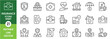 © Parbat - Outline icons set related to insurance. Vector, simple thin line icons collection.