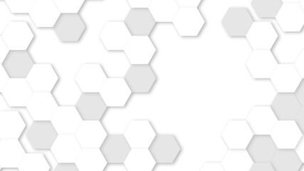 Poster - Abstract geometric shape technology digital hi tech concept background. Abstract futuristic geometric backdrop honeycomb pattern wallpaper with copy space for text or images.