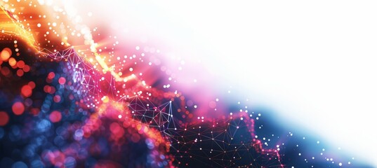 Fototapete - Abstract virtual data wave cyberspace technology background. Generative AI technology.	
