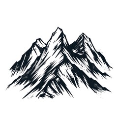 Wall Mural - hand drawn mountain range as a logo on a white background