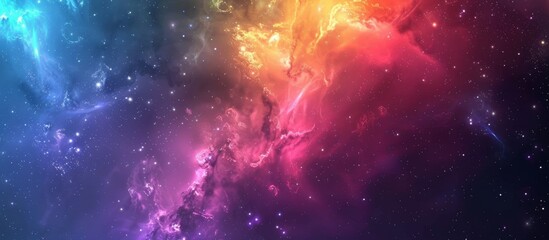 Wall Mural - vivid and vibrant galaxy featuring an array of colorful stars and nebulas sparkling in the vast cosm