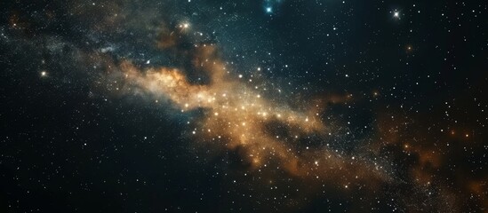 Wall Mural - an expansive galaxy filled with twinkling stars and a radiant beam of light illuminating the vast co