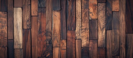 Canvas Print - Detailed view of a wooden wall made up of multiple planks, showcasing the natural texture and pattern of the wood