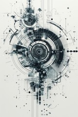 Poster - Abstract geometric patterns in a futuristic design are a distinctive feature of modern technology.