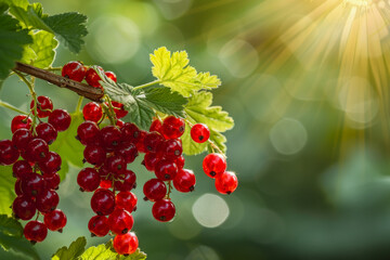 Wall Mural - A bunch of red berries hanging from a tree branch