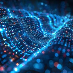 Poster - a futuristic digital backdrop with ai elements. cutting-edge technology in a virtual world. data ana