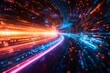 © tonstock - The digital world is rapidly evolving with high-speed data transfer, ultra-fast broadband connections, and a cyber tech revolution underway.