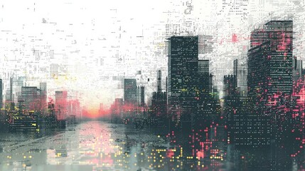 Poster - Futuristic digital backdrop suitable for showcasing advancements in technology, artificial intelligence, data storage, multimedia design, academic research, and more.