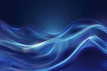 Poster - designers can utilize the abstract blue technology background with neon light effects and geometric 