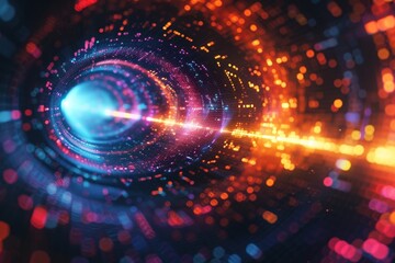 Poster - create a mesmerizing multicolored fractal pattern for a tech-themed abstract wallpaper.