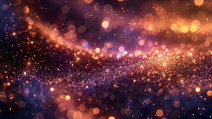 banner gold and purple abstract glitter confetti bokeh background