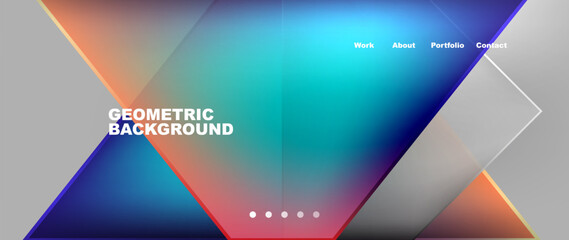 Aufkleber - A colorful geometric background featuring triangles in shades of Aqua, Electric blue, and Azure on a gray backdrop, creating a modern and stylish atmosphere