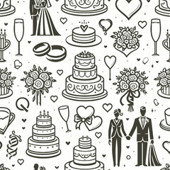 Poster - Weddings accessories vector  