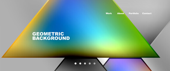 Aufkleber - An electronic device displaying a geometric background with colorful triangles in tints and shades of electric blue on a gray backdrop, creating a modern and vibrant aesthetic